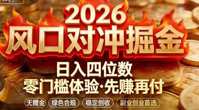 图片[1]-2026美金对冲套利，无赠金对冲策略保驾护航，低门槛易上手实操。单人单日收益2000+