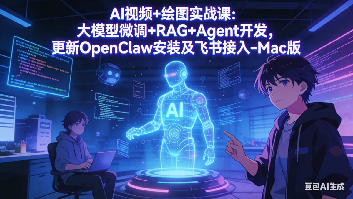 图片[1]-AI视频+绘图实战课：大模型微调+RAG+Agent开发，更新OpenClaw安装及飞书接入-Mac版