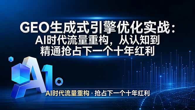 图片[1]-GEO 生成式引擎优化实战：AI时代流量重构，从认知到精通抢占下一个十年红利