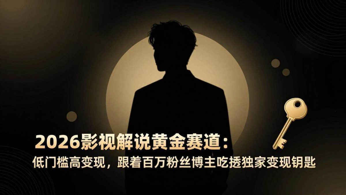 图片[1]-2026影视解说黄金赛道：低门槛高变现，跟着百万粉丝博主吃透独家变现钥匙