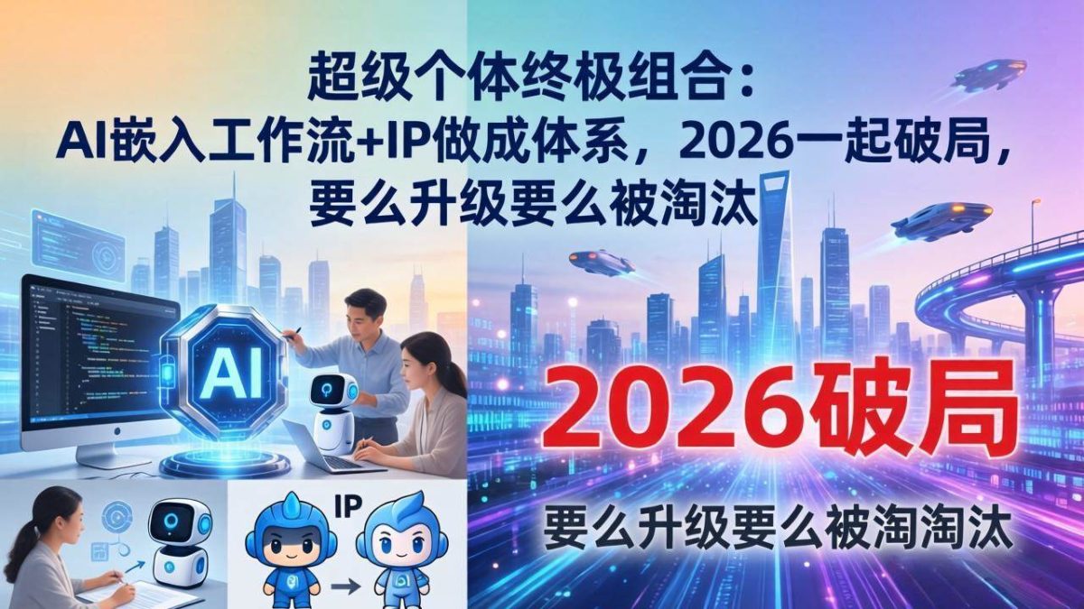 图片[1]-超级个体终极组合：AI嵌入工作流+IP做成体系，2026一起破局，要么升级要么被淘汰