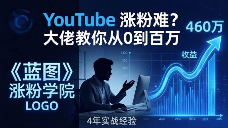 YouTube 涨粉难？《蓝图涨粉学院》：4 年赚 460 万的大佬教策略，从0到百万有路径！|云雀资源分享