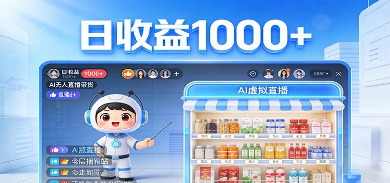 不用露脸不用说话，24小时自动卖货赚钱，全天自动直播，收益看得见|云雀资源分享
