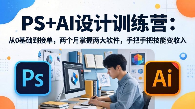 PS+AI设计训练营：从0基础到接单，两个月掌握两大软件，手把手把技能变收入|云雀资源分享
