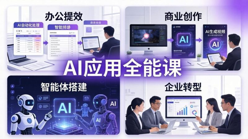 AIGC 应用全能课：办公提效、商业创作、智能体搭建、企业转型，一站式学会AI应用|云雀资源分享