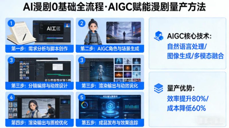 AI漫剧0基础全流程，快速掌握AIGC赋能的漫剧量产方法|云雀资源分享