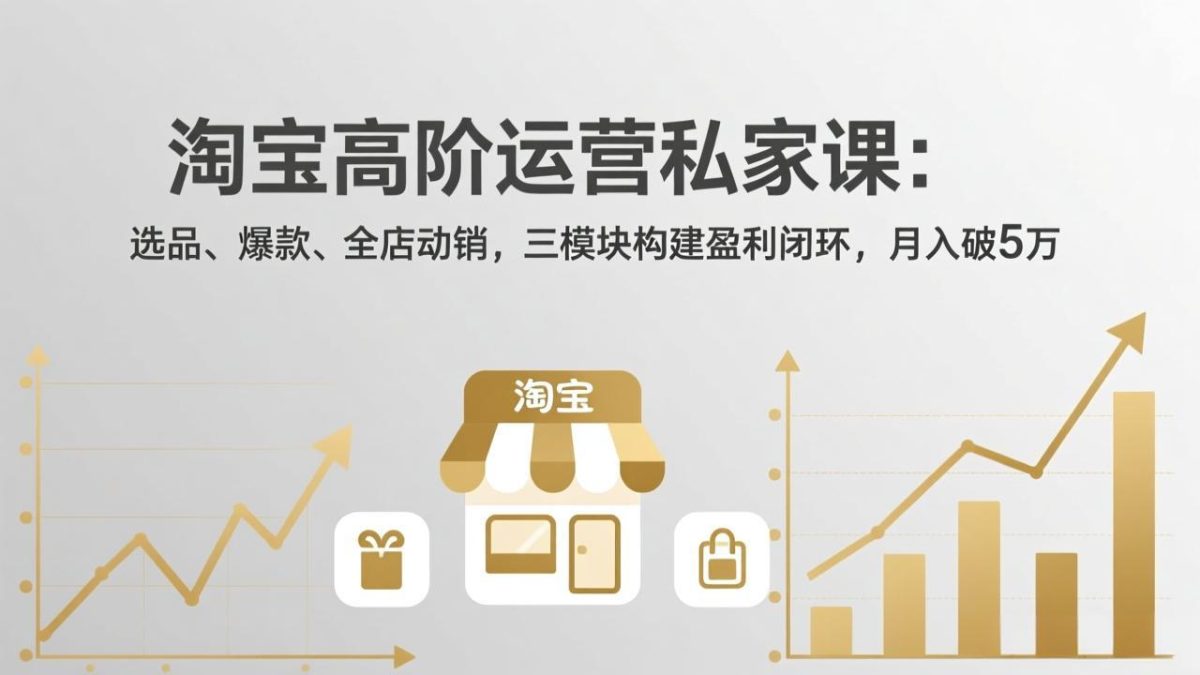 淘宝高阶运营私家课(更新26年4月|云雀资源分享