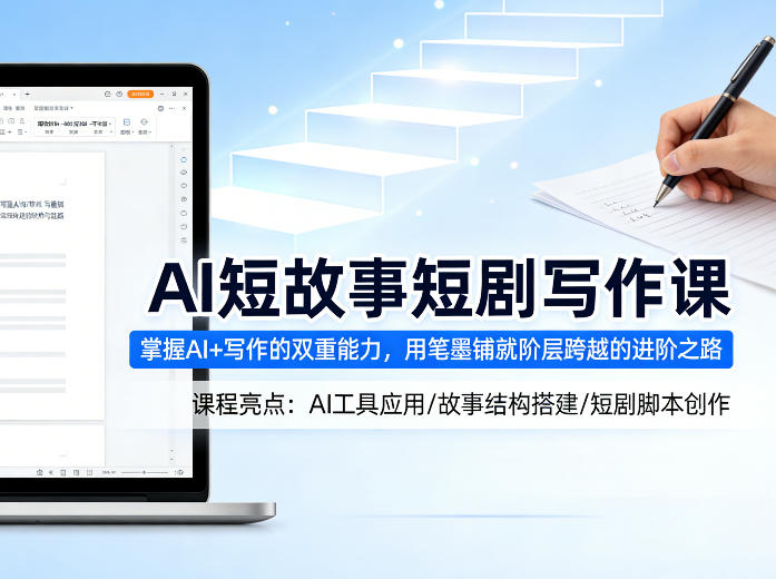 AI短故事短剧写作课，掌握AI+写作的双重能力，用笔墨铺就阶层跨越的进阶之路|云雀资源分享