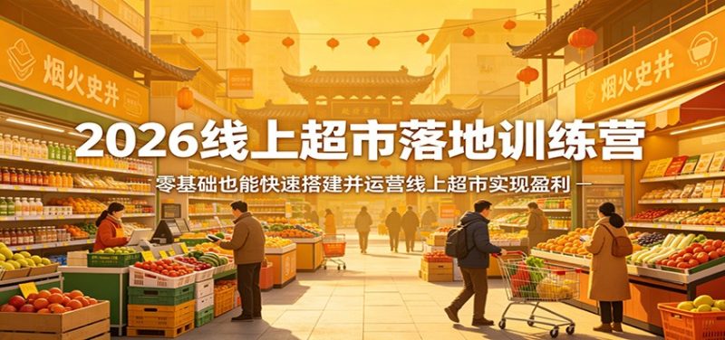 2026线上超市落地训练营，零基础也能快速搭建并运营线上超市实现盈利|云雀资源分享