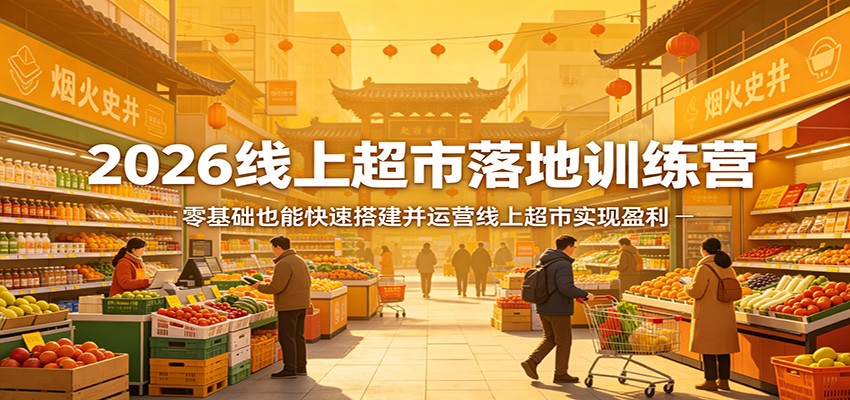 2026线上超市落地训练营，零基础也能快速搭建并运营线上超市实现盈利|云雀资源分享