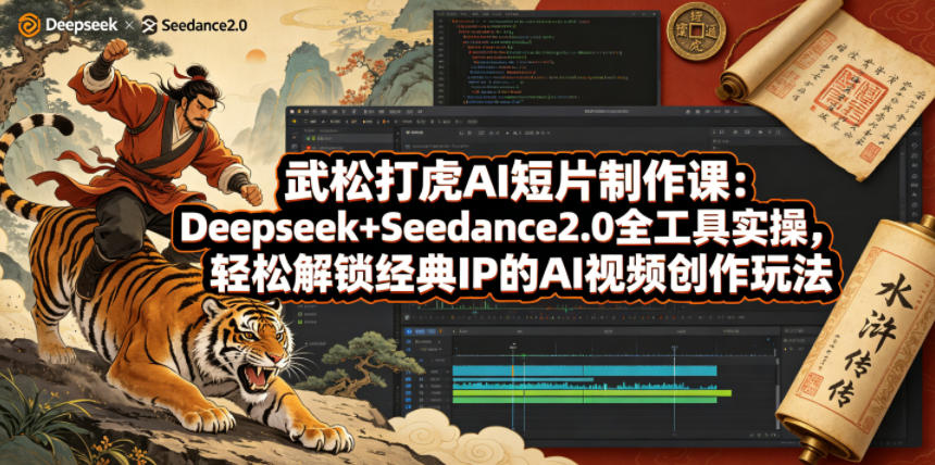 图片[1]|武松打虎AI短片制作课：Deepseek+Seedance2.0全工具实操，轻松解锁经典IP的AI视频创作玩法|云雀资源分享