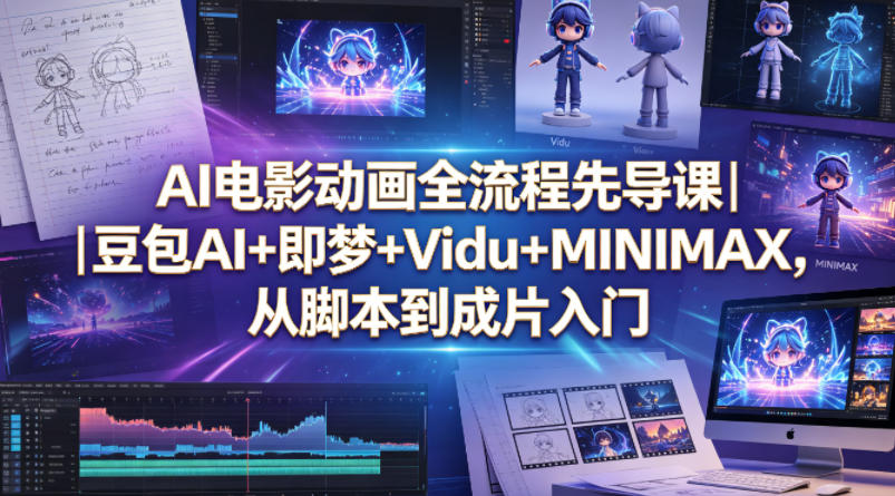 图片[1]|AI电影动画全流程先导课｜豆包AI+即梦+Vidu+MINIMAX，从脚本到成片入门|云雀资源分享