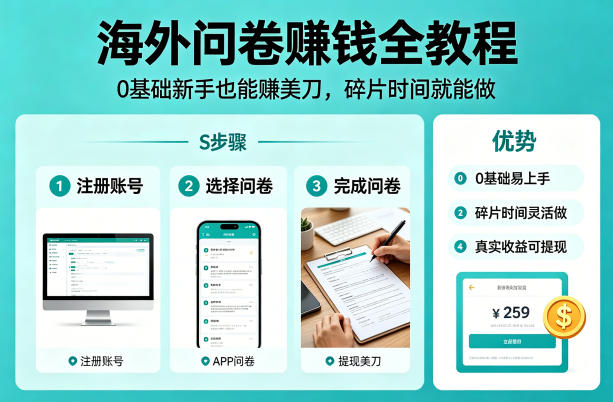 图片[1]|海外问卷賺钱全教程，0基础新手也能賺美刀，碎片时间就能做|云雀资源分享