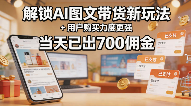 图片[1]|解锁ai图文带货新玩法+用户购买力度更强，当天已出700佣金，详细拆解|云雀资源分享