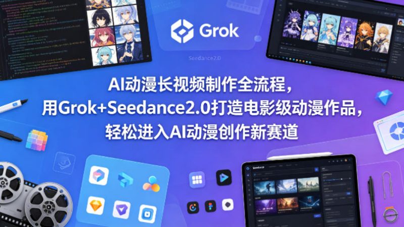 AI动漫长视频制作全流程,用Grok+Seedance2.0打造电影级动漫作品,轻松进入AI动漫创作新赛道|云雀资源分享