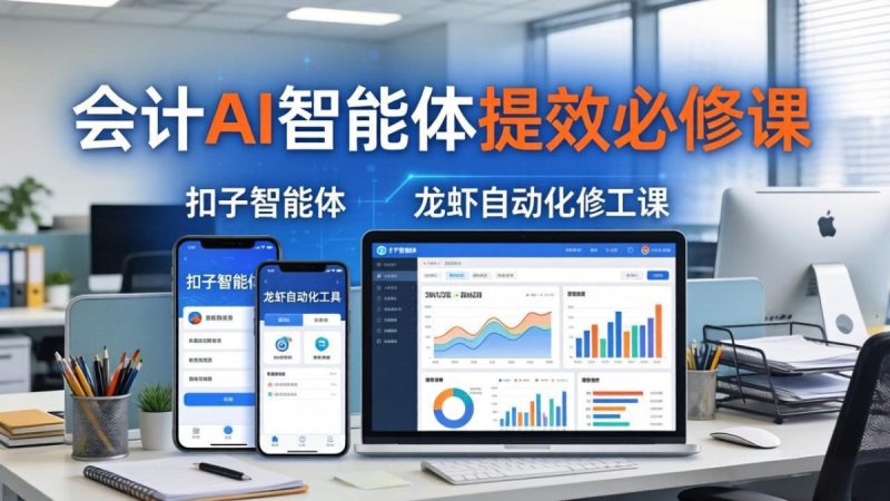 财务会计AI智能体提效必修课:扣子智能体+龙虾自动化+报表分析,一站式提升财务工作效率|云雀资源分享