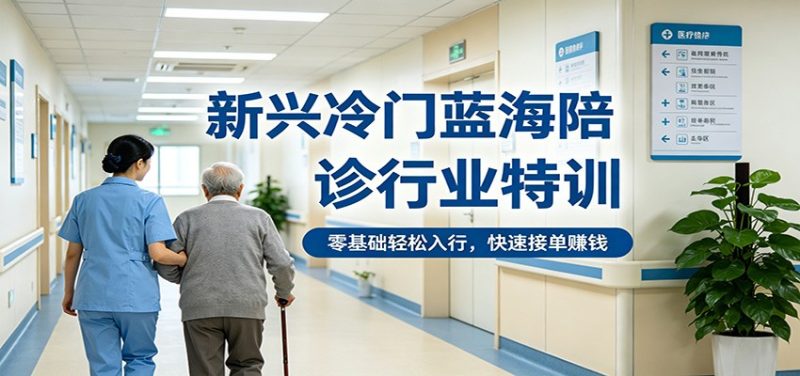 新兴冷门蓝海陪诊行业特训,零基础轻松入行,快速接单赚钱|云雀资源分享