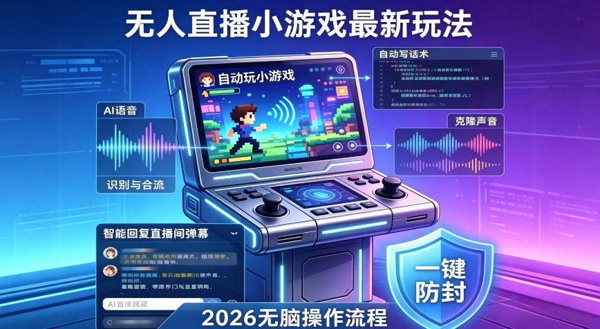 2026年AI无人直播小游戏全流程，不违规不封号，开启创业副业增收之路，小白月入1w+【揭秘】|云雀资源分享