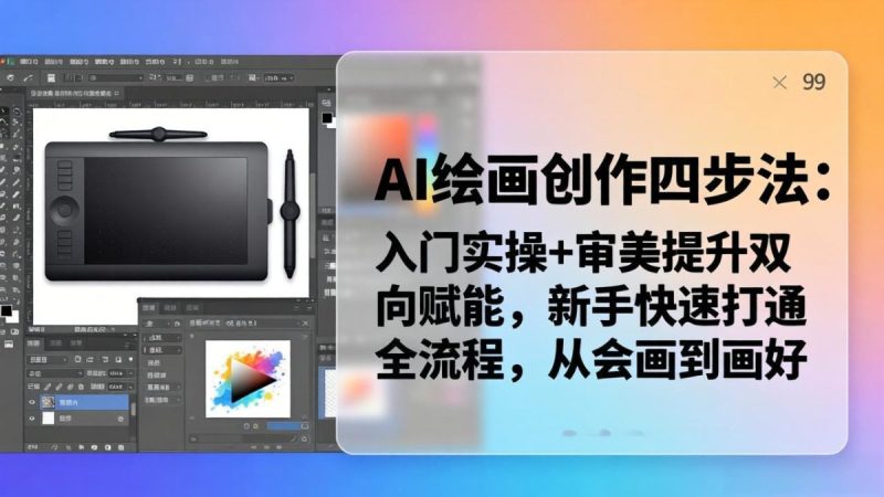 AI绘画创作四步法：入门实操+审美提升双向赋能，新手快速打通全流程，从会画到画好|云雀资源分享