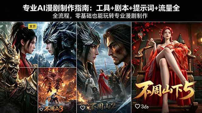 专业AI漫剧制作指南:工具+剧本+提示词+流量全流程,零基础也能玩转专业漫剧制作|云雀资源分享
