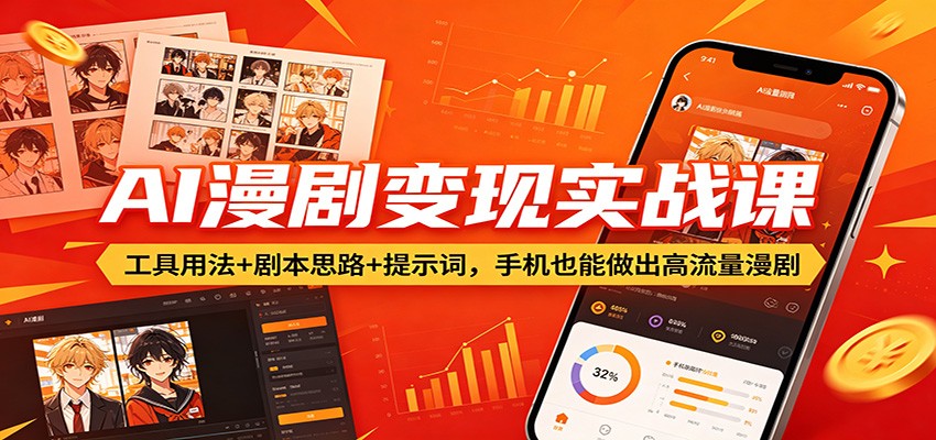 AI漫剧变现实战课：工具用法+剧本思路+提示词，手机也能做出高流量漫剧|云雀资源分享