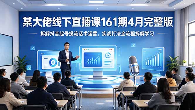 某大佬线下直播课161期4月完整版,拆解抖音起号投流话术运营,实战打法全流程拆解学习|云雀资源分享