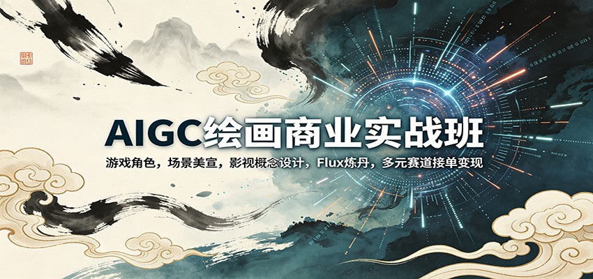 AIGC绘画商业实战班：游戏角色，场景美宣，影视概念设计，Flux炼丹，多元赛道接单变现|云雀资源分享
