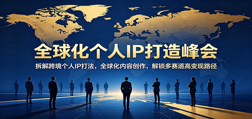 全球化个人IP打造峰会:拆解跨境个人IP打法,全球化内容创作,解锁多赛道高变现路径|云雀资源分享