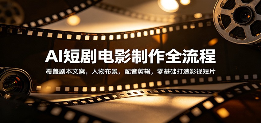 AI短剧电影制作全流程:覆盖剧本文案,人物布景,配音剪辑,零基础打造影视短片|云雀资源分享