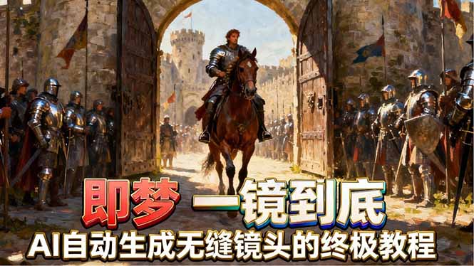 即梦AI一镜到底终极教程,智能补帧+运镜技巧,AI自动生成无缝丝滑长镜头高效出片|云雀资源分享