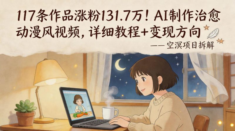 117条作品涨粉131.7W！AI制作治愈动漫风视频，详细教程+变现方向|云雀资源分享