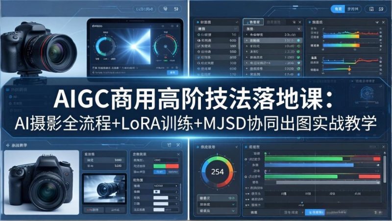 AIGC商用高阶技法落地课：AI摄影全流程+LoRA训练+MJSD协同出图实战教学|云雀资源分享