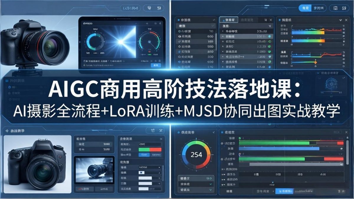 AIGC商用高阶技法落地课：AI摄影全流程+LoRA训练+MJSD协同出图实战教学|云雀资源分享