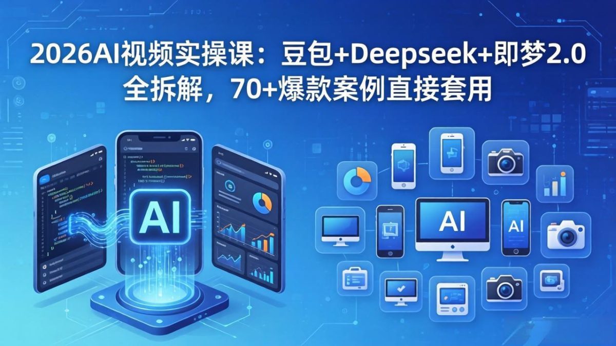 2026AI视频实操课：豆包+Deepseek+即梦2.0全拆解，70+爆款案例直接套用|云雀资源分享