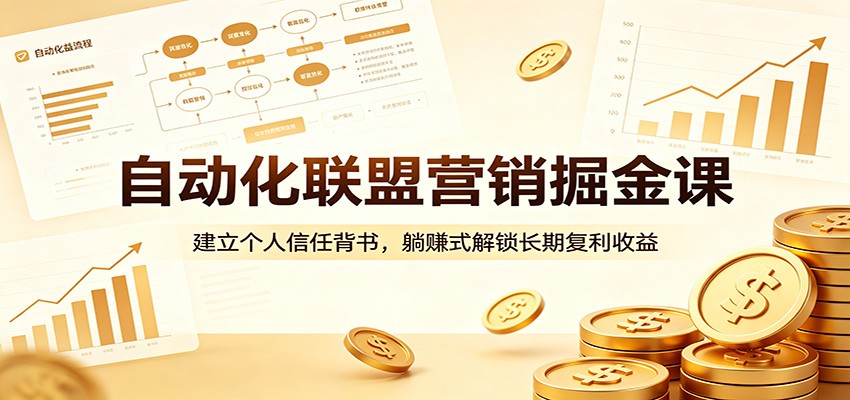 自动化联盟营销掘金课:建立个人信任背书,躺赚式解锁长期复利收益|云雀资源分享