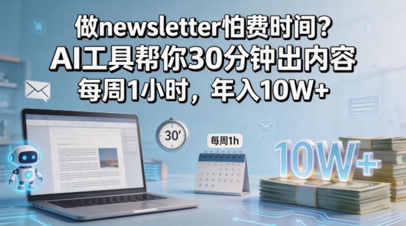 做newsletter怕费时间？AI工具帮你30分钟出内容，每周1小时，年入10W+！【原创双语字幕】|云雀资源分享