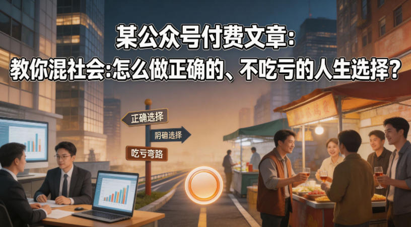 某公众号付费文章：教你混社会：怎么做正确的、不吃亏的人生选择？|云雀资源分享