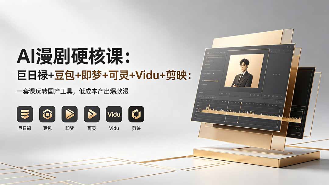 AI漫剧硬核课：巨日禄+豆包+即梦+可灵+Vidu+剪映：一套课玩转国产工具，低成本产出爆款漫剧|云雀资源分享