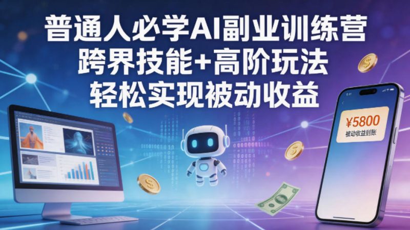 普通人必学AI副业训练营跨界技能+高阶玩法轻松实现被动收益|云雀资源分享