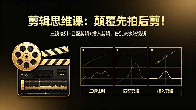 剪辑思维课：颠覆先拍后剪！三镜法则+匹配剪辑+插入剪辑，告别流水账视频|云雀资源分享