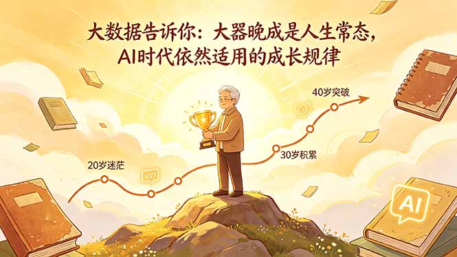 付费文章：大数据告诉你：大器晚成是人生常态，AI 时代依然适用的成长规律|云雀资源分享