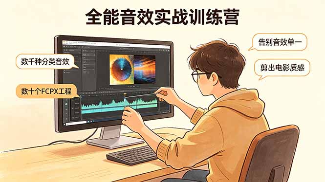 全能音效实战训练营：数千种分类音效+数十个FCPX工程，告别音效单一，剪出电影质感|云雀资源分享