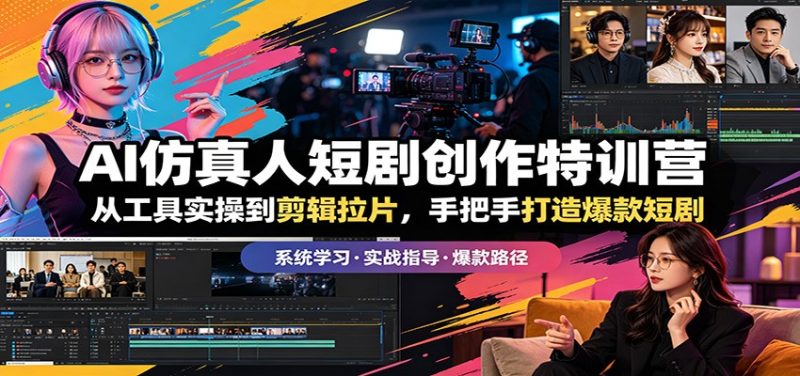AI仿真人短剧创作特训营:从工具实操到剪辑拉片,手把手打造爆款短剧|云雀资源分享