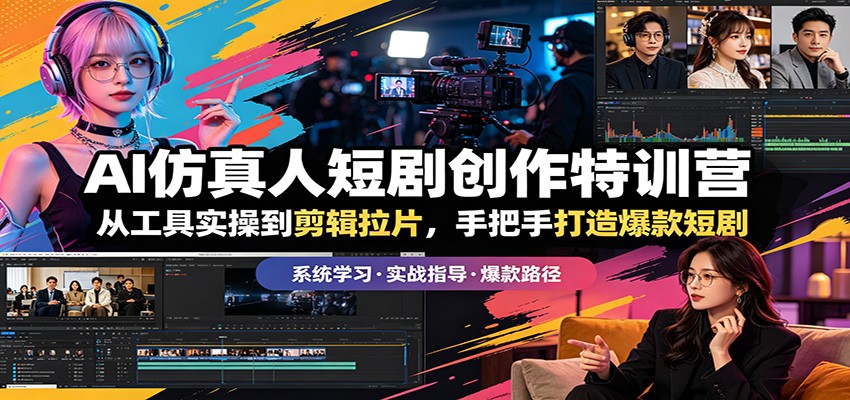 AI仿真人短剧创作特训营:从工具实操到剪辑拉片,手把手打造爆款短剧|云雀资源分享