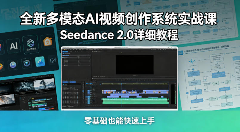 全新多模态AI视频创作系统实战课，Seedance 2.0详细教程，零基础也能快速上手|云雀资源分享