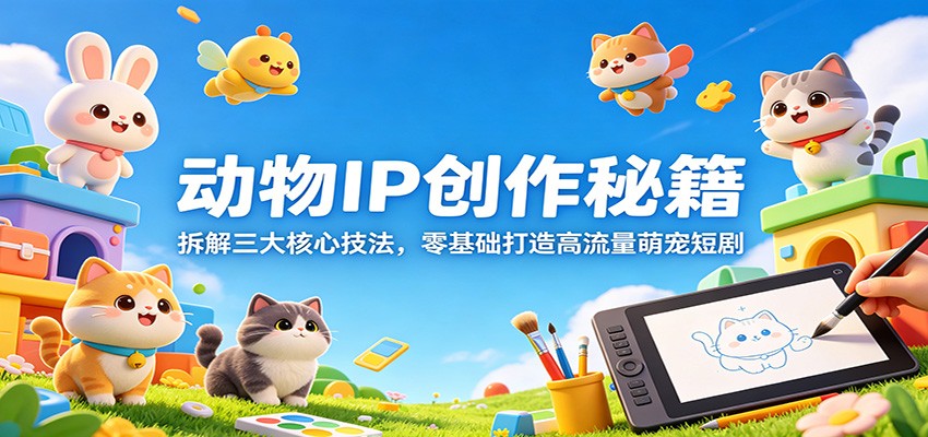 动物IP创作秘籍:拆解三大核心技法,零基础打造高流量萌宠短剧|云雀资源分享