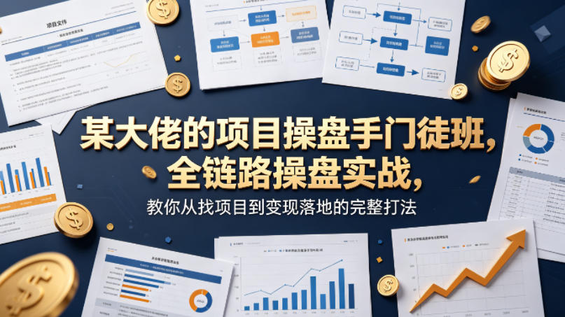 某大佬的项目操盘手门徒班，全链路操盘实战，教你从找项目到变现落地的完整打法|云雀资源分享