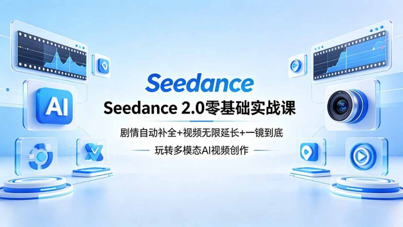 Seedance 2.0零基础实战课:剧情自动补全+视频无限延长+一镜到底:玩转多模态AI视频创作|云雀资源分享