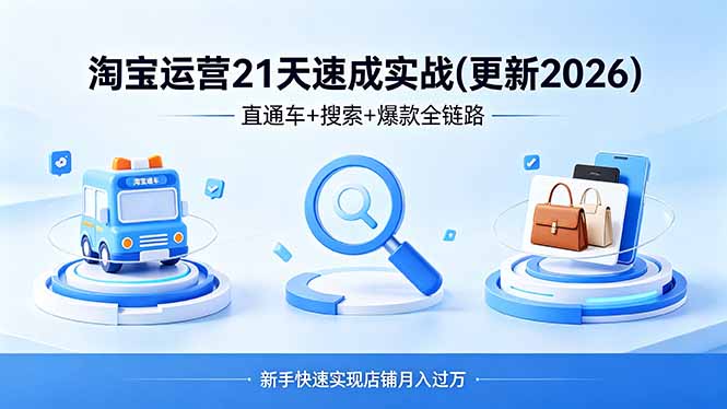 淘宝运营21天速成实战(更新4月|云雀资源分享