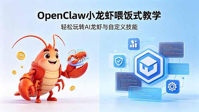 不用懂技术！OpenClaw小龙虾喂饭式教学，轻松玩转AI龙虾与自定义技能|云雀资源分享